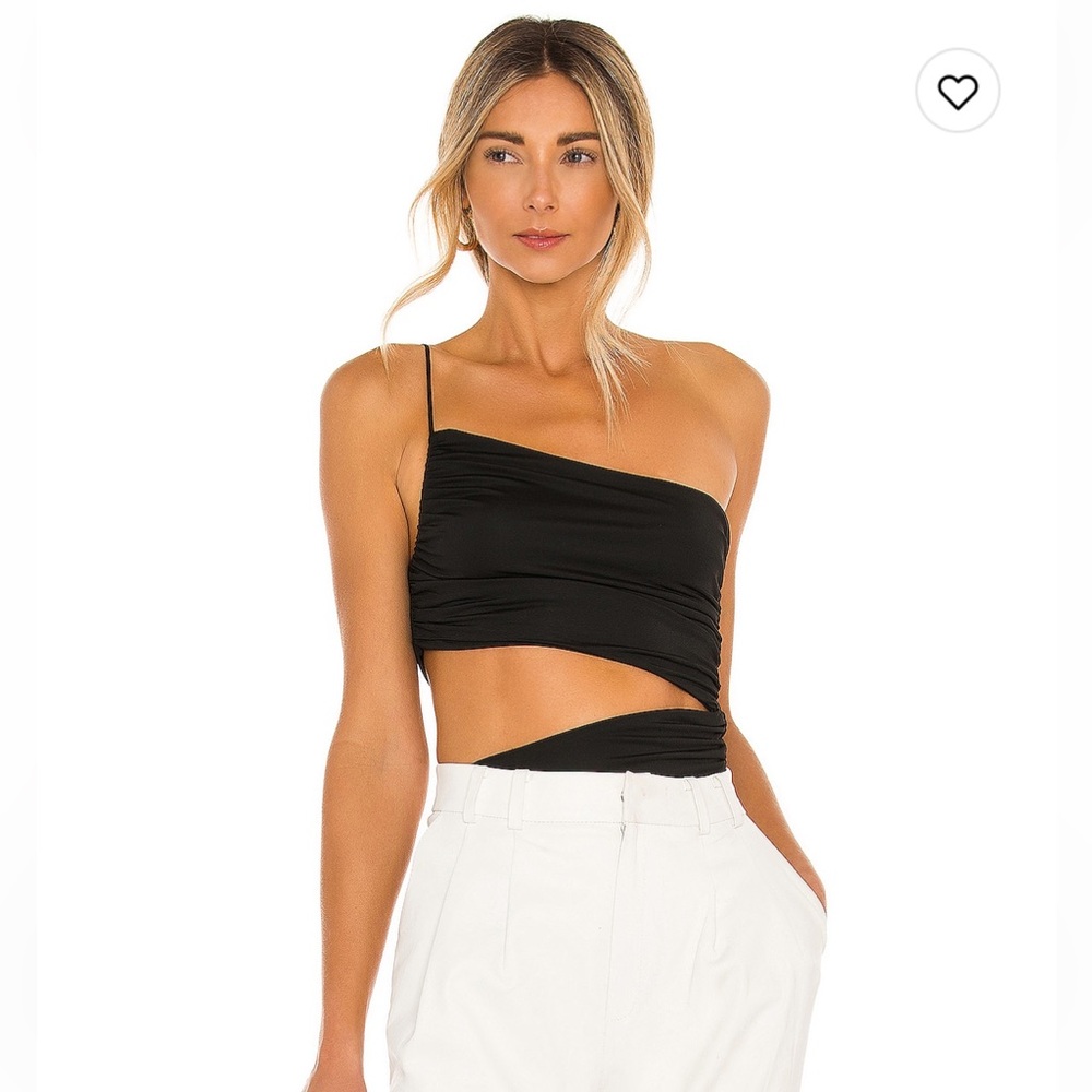 NWT Superdown Veronica Cut Out Bodysuit in Black- Size Small
